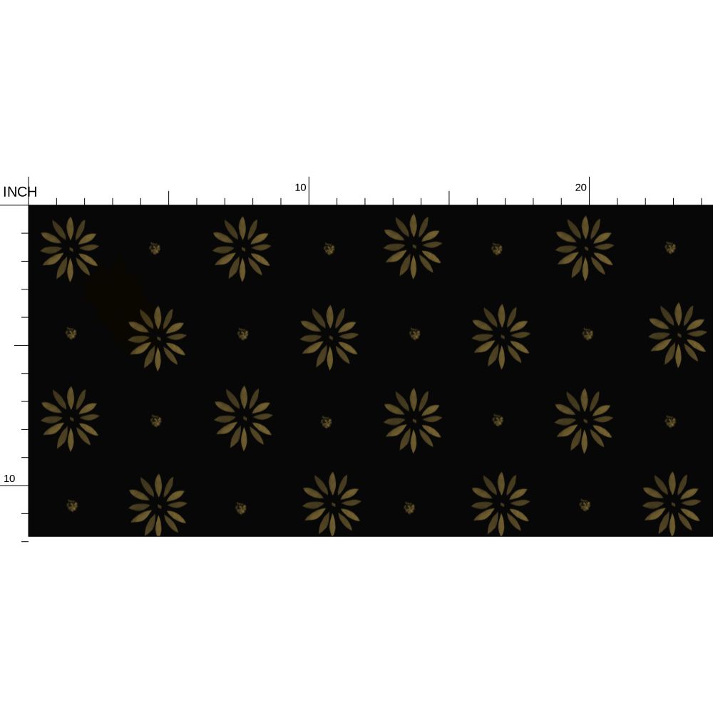 Gold Petals on Black Background Larger Scale Stencil Petals